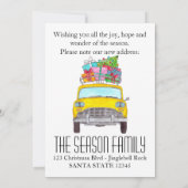 New Address Yellow Cab Taxi Christmas Ohrts Einladung (Rückseite)