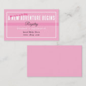 New Adventure Begins Pink Registry Enclosure Card Begleitkarte (Vorne/Hinten)