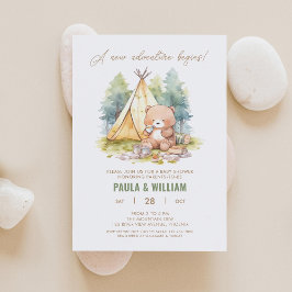 New Adventure Happy Camper Baby Boy Dusche laden Einladung