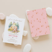 New Adventure Happy Camper Baby Girl Dusche laden Einladung