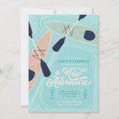 New Adventure Kayak Couples Polterabend Einladung (Vorderseite)