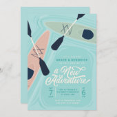 New Adventure Kayak Couples Polterabend Einladung (Vorne/Hinten)