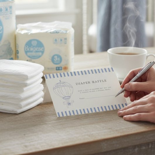 New adventures Baby Shower Diaper Raffle  Begleitkarte