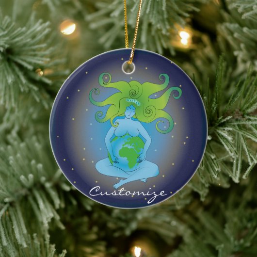 New Age Gaia Goddess Thunder_Cove Keramik Ornament (Baum)