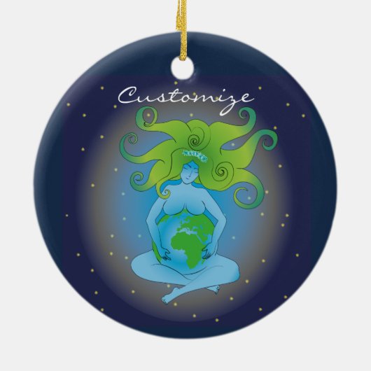 New Age Gaia Goddess Thunder_Cove Keramik Ornament (Hinten)