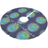 New Age Gaia Goddess Thunder_Cove Polyester Weihnachtsbaumdecke (Schrägansicht)