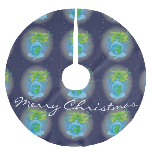 New Age Gaia Goddess Thunder_Cove Polyester Weihnachtsbaumdecke (Vorderseite)