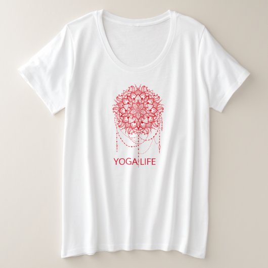 New Age mandala farbenfrohe Kunst-Yoga Große Größe T-Shirt (Design vorne)