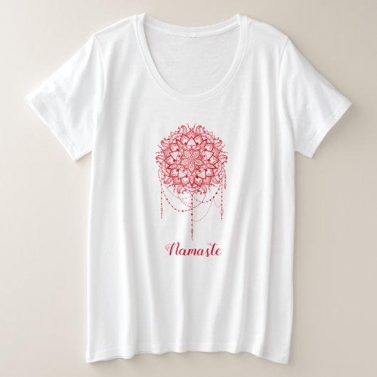 New Age mandala namaste art yoga Große Größe T-Shirt (Design vorne)