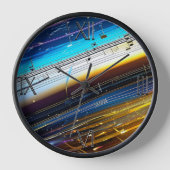New Age Music Notation Wall Clock rund um die Uhr (Vorderseite)