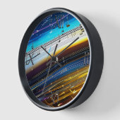 New Age Music Notation Wall Clock rund um die Uhr (Winkel)