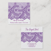 New Age Occult Shop Amethyst Floral Lace Quadratische Visitenkarte (Vorne/Hinten)