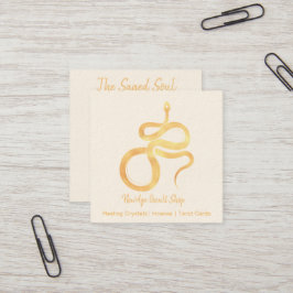 New Age Occult Shop Gold Schlange Quadratische Visitenkarte