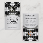 New Age Yin Yang Schwarz-weiß Batik Business Card Visitenkarte (Vorne/Hinten)