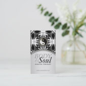 New Age Yin Yang Schwarz-weiß Batik Business Card Visitenkarte (Stehend Vorderseite)