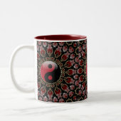 New Age YinYang Mandala Red+Gold Tasse (Links)