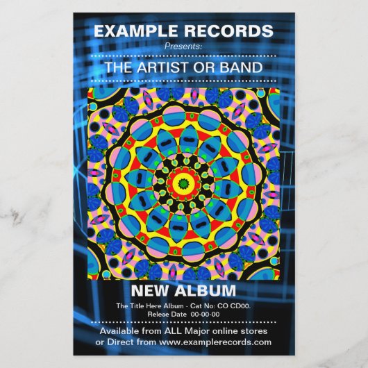 New Album Launch - Blue Spiral Textured Flyer (Vorne)