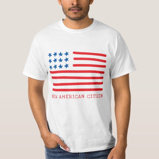 New American Citizen | Amerikanische Flagge mit Ha T-Shirt (Vorderseite)