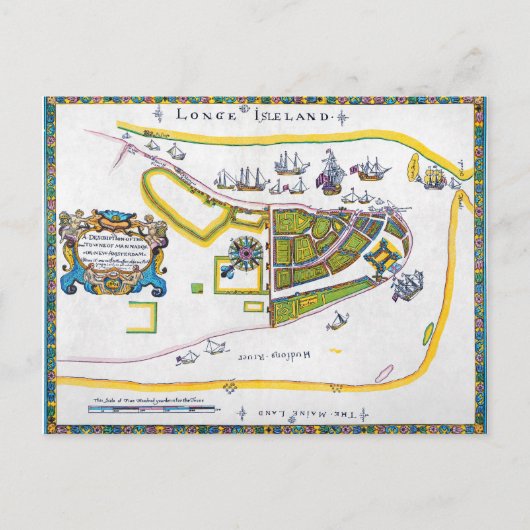 New Amsterdam Map, 1661 Postkarte (Vorderseite)