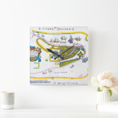 New Amsterdam Map, 1661 Quadratische Wanduhr (Zuhause)