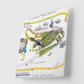 New Amsterdam Map, 1661 Quadratische Wanduhr (Winkel)