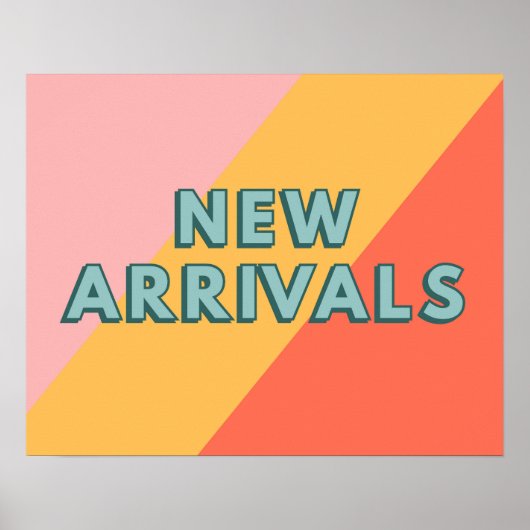 New Arrivals Sign, Retro Style New Arrivals Poster (Vorne)