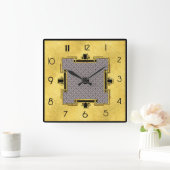 New Art Deco Design Square Quadratische Wanduhr (Zuhause)