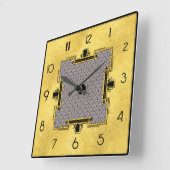 New Art Deco Design Square Quadratische Wanduhr (Winkel)