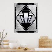 New Art Deco SIlver und Black Poster (Küche)