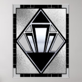 New Art Deco SIlver und Black Poster (Vorne)