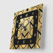 New Art Deco Square Quadratische Wanduhr (Winkel)