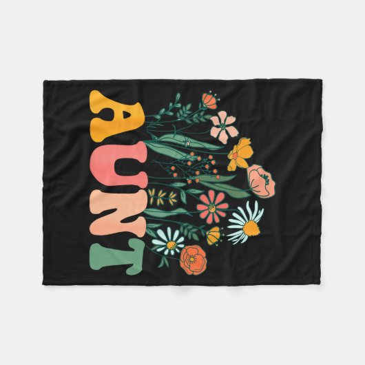 New Aunt Wildflower First Birthday & Baby Show Fleecedecke (Vorderseite (Horizontal))