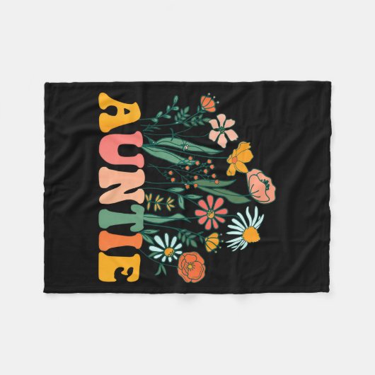 New Auntie Wildflower First Birthday & Baby Sh Fleecedecke (Vorderseite (Horizontal))