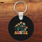 New Auntie Wildflower First Birthday & Baby Sh Schlüsselanhänger (Vorderseite)