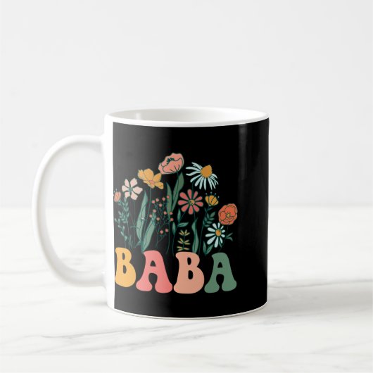 New Baba Wildflower First Birthday & Baby Show Kaffeetasse (Links)