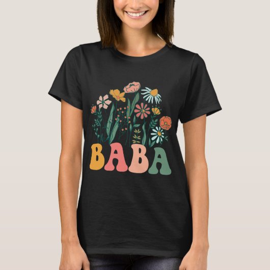 New Baba Wildflower First Birthday &amp; Baby Show T-Shirt (Vorderseite)