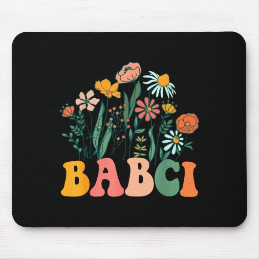 New Babci Wildflower First Birthday & Baby Sho Mousepad (Vorne)
