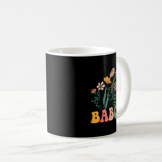 New Babcia Wildflower First Birthday & Baby Sh Kaffeetasse (VorderseiteRechts)