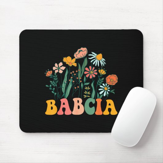 New Babcia Wildflower First Birthday &amp; Baby Sh Mousepad (Mit Mouse)