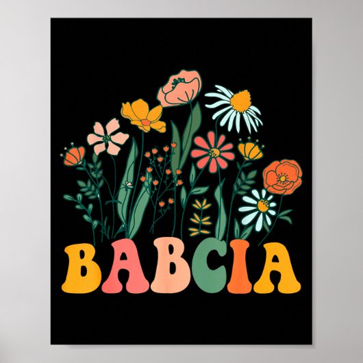 New Babcia Wildflower First Birthday & Baby Sh Poster (Vorne)