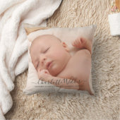 New Baby 2 Foto Script Name Birth Stats Kissen (Decke)