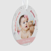 New Baby 2 Fotos Mein erstes frohes kleines Weihna Ornament (Vorderseite)