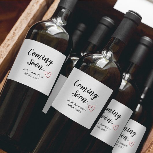 New Baby Announcement Wine Label Weinetikett