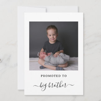 New Baby Big Brother Announcement Card with Photo Einladung