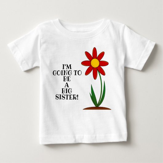 New Baby Big Sister Blume Kleinkind Tshirt (Vorderseite)