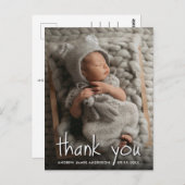 New Baby Birth Ankündigung Vielen Dank Postkarte (Vorne/Hinten)