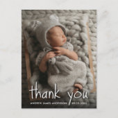 New Baby Birth Ankündigung Vielen Dank Postkarte (Vorderseite)