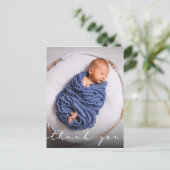 New Baby Birth Ankündigung Vielen Dank Postkarte (Stehend Vorderseite)