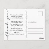 New Baby Birth Ankündigung Vielen Dank Postkarte (Rückseite)