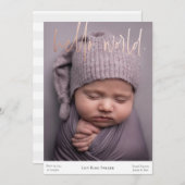 New Baby Birth Announcement Foto Card Neugeborene Ankündigung (Vorne/Hinten)